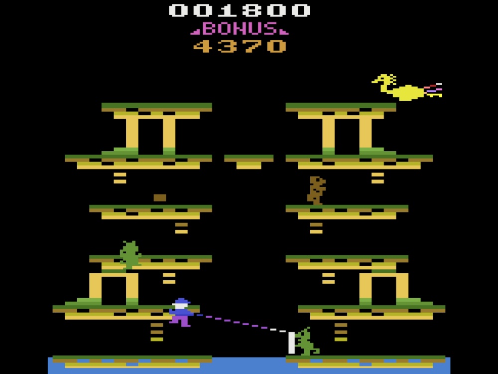 Gameplay of Roc 'N Rope for Atari 2600